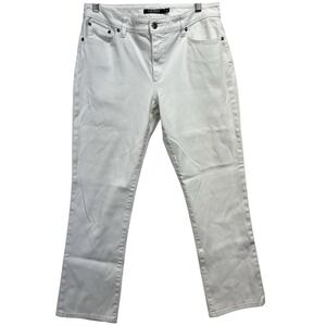 Lauren Ralph Lauren Modern Straight Curvy Jeans Womens 10 White Denim Pants Read
